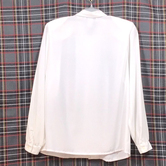 IMPRESSIONS White Semi Sheer Hidden Button Placket Long Sleeve Blouse - Picture 3 of 6